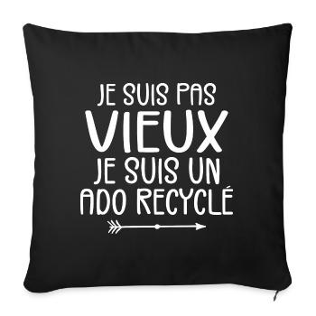 Je Suis Pas Vieux Je Suis Un Ado Recyclé - Housse de coussin décorative 45 x 45 cm - noir - Devant