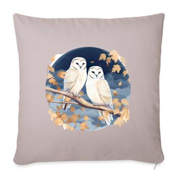 Schleiereule Eulen für einen Eulen Fan - Sofakissenbezug 45 x 45 cm - helles Taupe - Vorne
