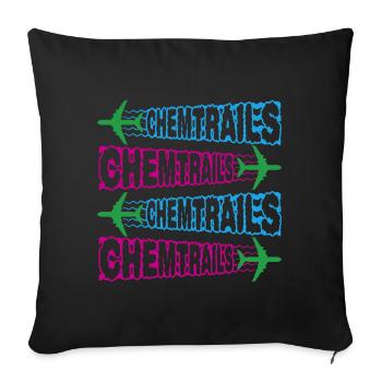 Chemtrails Chem Trails | Les couleurs peuvent être modifiées - Housse de coussin décorative 45 x 45 cm - noir - Devant