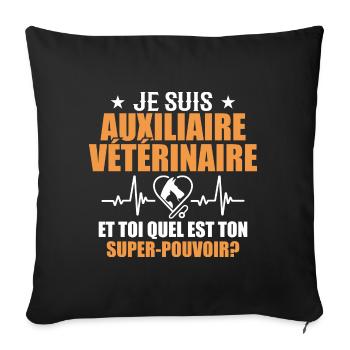 Veterinary Assistant Profession Animal Dog Cat - Sofa pillowcase 17,3'' x 17,3'' (45 x 45 cm) - black - Front