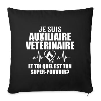 Veterinary Assistant Profession Animal Dog Cat - Sofa pillowcase 17,3'' x 17,3'' (45 x 45 cm) - black - Front