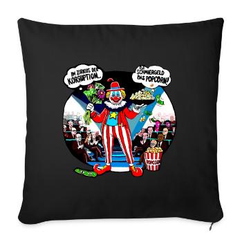 Corruption Clown - Housse de coussin décorative 45 x 45 cm - noir - Devant