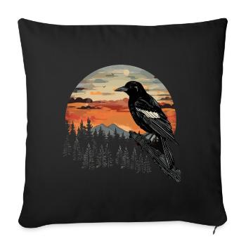 Elster Vogel Vogelzüchter Fliegen - Sofakissenbezug 45 x 45 cm - Schwarz - Vorne