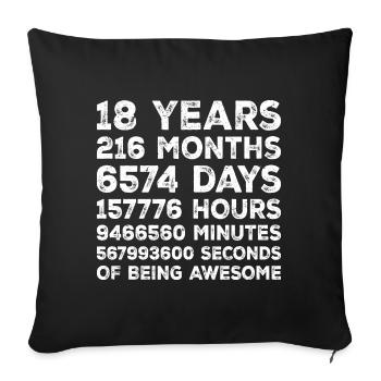 18th Birthday Party Funny For 18 Years Old - Housse de coussin décorative 45 x 45 cm - noir - Devant