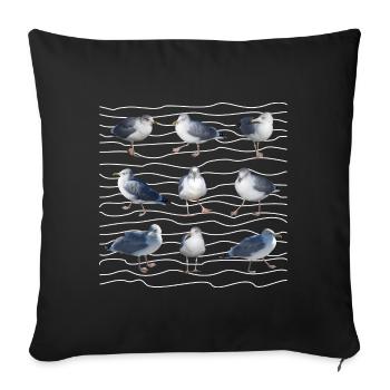 Seagull Sea Waves North Sea Sylt Baltic Sea Carnival - Sofa pillowcase 17,3'' x 17,3'' (45 x 45 cm) - black - Front