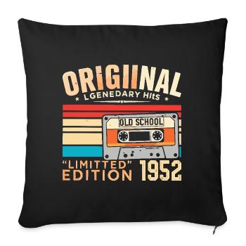 Original 1952, legendär seit 1952 Jahrgang 1952 - Sofakissenbezug 45 x 45 cm - Schwarz - Vorne