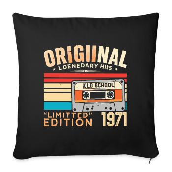 Original 1971, Legendary since 1971 Vintage 1971 - Sofa pillowcase 17,3'' x 17,3'' (45 x 45 cm) - black - Front