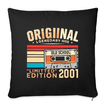 Original 2001, Légendaire depuis 2001 Vintage 2001 - Housse de coussin décorative 45 x 45 cm - noir - Devant