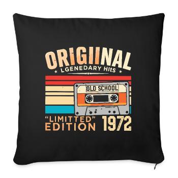 Original 1972, Légendaire depuis 1972 Vintage 1972 - Housse de coussin décorative 45 x 45 cm - noir - Devant