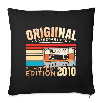 Original 2010, Légendaire depuis 2010 Vintage 2010 - Housse de coussin décorative 45 x 45 cm - noir - Devant