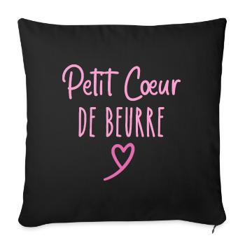 Petit cœur de beurre - Housse de coussin décorative 45 x 45 cm - noir - Devant