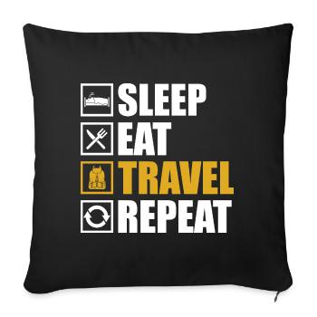 Voyages - Housse de coussin décorative 45 x 45 cm - noir - Devant