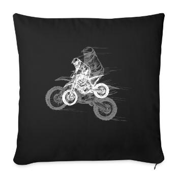 Motocross - Sofa pillowcase 17,3'' x 17,3'' (45 x 45 cm) - black - Front