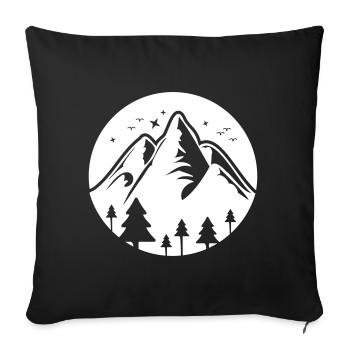 Montagnes de la nature icône des montagnes icône - Housse de coussin décorative 45 x 45 cm - noir - Devant
