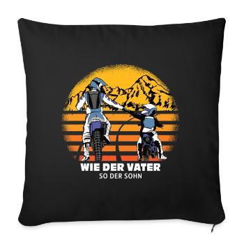 Wie der Vater so der Sohn Papa und Sohn - Sofakissenbezug 45 x 45 cm - Schwarz - Vorne