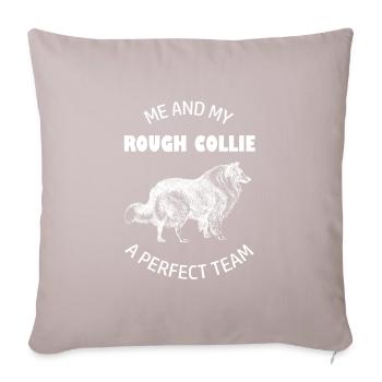 Rough Collie Perfect Team - Sofa pillowcase 17,3'' x 17,3'' (45 x 45 cm) - light taupe - Front