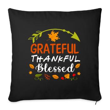 Grand t-shirt bienveillant et bienheureux - Housse de coussin décorative 45 x 45 cm - noir - Devant
