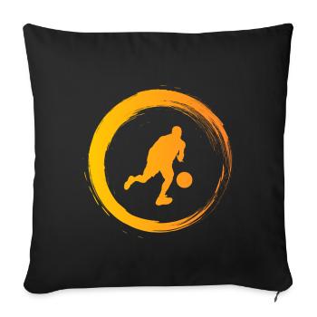 Sporty Hobby Leidenschaft Basketball - Sofakissenbezug 45 x 45 cm - Schwarz - Vorne