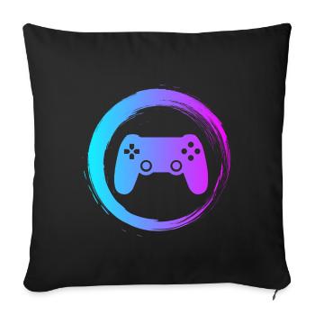 Sporty Hobby Leidenschaft Gaming - Sofakissenbezug 45 x 45 cm - Schwarz - Vorne