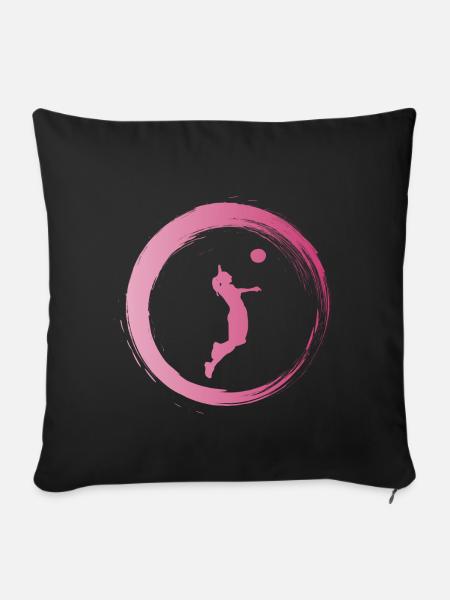 Sporty Hobby Leidenschaft Volleyball - Sofakissenbezug 45 x 45 cm - Schwarz