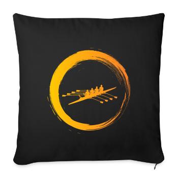 Sporty Hobby Leidenschaft Rudern - Sofakissenbezug 45 x 45 cm - Schwarz - Vorne