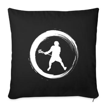 Sporty Hobby Leidenschaft Lacross - Sofakissenbezug 45 x 45 cm - Schwarz - Vorne
