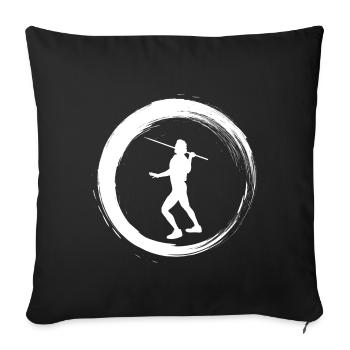 Sporty Hobby Leidenschaft Speerwurf - Sofakissenbezug 45 x 45 cm - Schwarz - Vorne