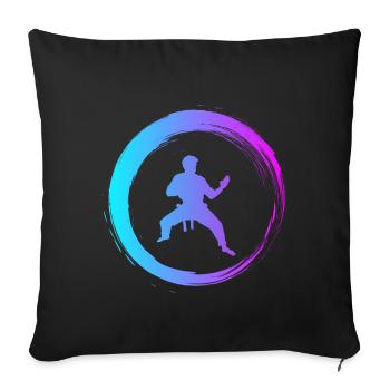 Sporty Hobby Leidenschaft Karate - Sofakissenbezug 45 x 45 cm - Schwarz - Vorne
