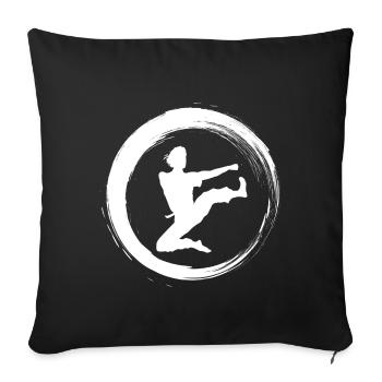 Sporty Hobby Leidenschaft Karate - Sofakissenbezug 45 x 45 cm - Schwarz - Vorne