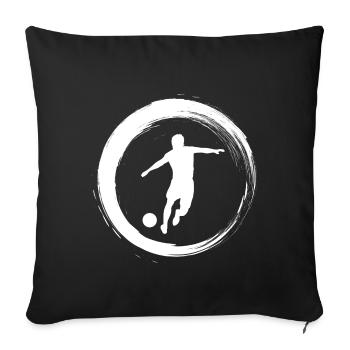 Sporty Hobby Leidenschaft Fussball - Sofakissenbezug 45 x 45 cm - Schwarz - Vorne