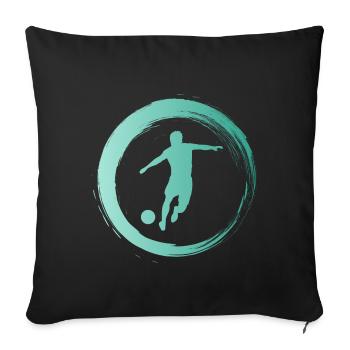 Sporty Hobby Leidenschaft Fussball - Sofakissenbezug 45 x 45 cm - Schwarz - Vorne