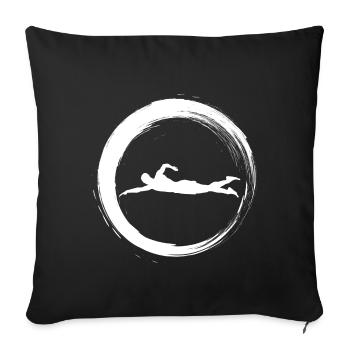 Sporty Hobby Leidenschaft Schwimmen - Sofakissenbezug 45 x 45 cm - Schwarz - Vorne
