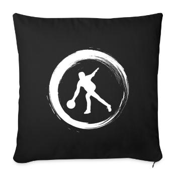 Sporty Hobby Leidenschaft Bowling - Sofakissenbezug 45 x 45 cm - Schwarz - Vorne