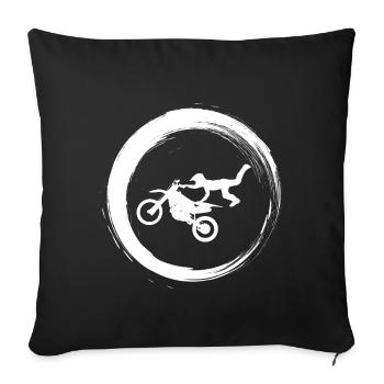 Sporty Hobby Leidenschaft Motocross - Sofakissenbezug 45 x 45 cm - Schwarz - Vorne