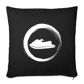 Sporty Hobby Leidenschaft Jetski - Sofakissenbezug 45 x 45 cm - Schwarz - Vorne