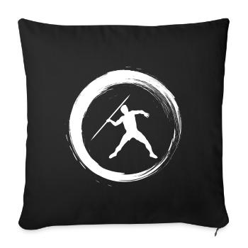 Sporty Hobby Leidenschaft Speerwurf - Sofakissenbezug 45 x 45 cm - Schwarz - Vorne