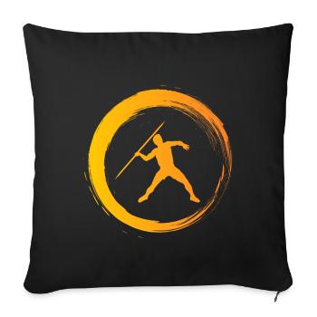 Sporty Hobby Leidenschaft Speerwurf - Sofakissenbezug 45 x 45 cm - Schwarz - Vorne