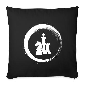 Sporty Hobby Leidenschaft Schach - Sofakissenbezug 45 x 45 cm - Schwarz - Vorne