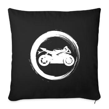 Sporty Hobby Leidenschaft Motorrad - Sofakissenbezug 45 x 45 cm - Schwarz - Vorne