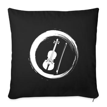 Sporty Hobby Leidenschaft Geige - Sofakissenbezug 45 x 45 cm - Schwarz - Vorne