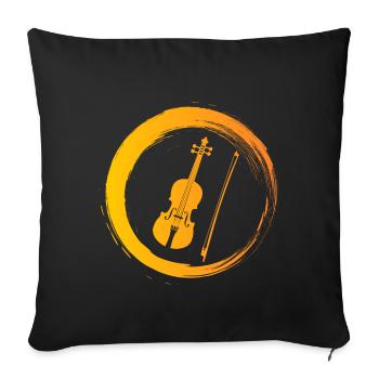 Sporty Hobby Leidenschaft Geige - Sofakissenbezug 45 x 45 cm - Schwarz - Vorne