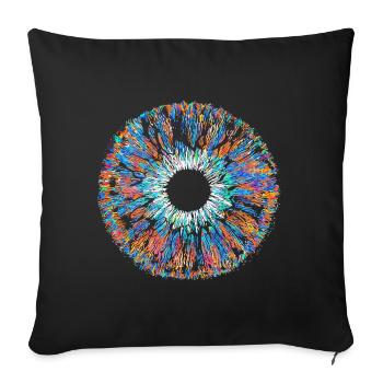 Colorful Eye Iris All Seeing Mandala Pupil - Sofa pillowcase 17,3'' x 17,3'' (45 x 45 cm) - black - Front