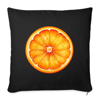 Orange für einen Orange Liebhaber - Sofakissenbezug 45 x 45 cm - Schwarz - Vorne