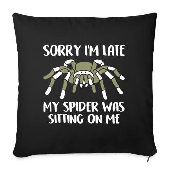 My Spiders Sat On Me Funny Spider Saying - Sofa pillowcase 17,3'' x 17,3'' (45 x 45 cm) - black - Front