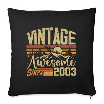 Jahrgang 2003 Retro Geburtstagsgeschenk 2003 - Sofakissenbezug 45 x 45 cm - Schwarz - Vorne