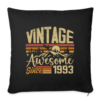 Vintage 1993 Retro 1993 Birthday Gift - Sofa pillowcase 17,3'' x 17,3'' (45 x 45 cm) - black - Front