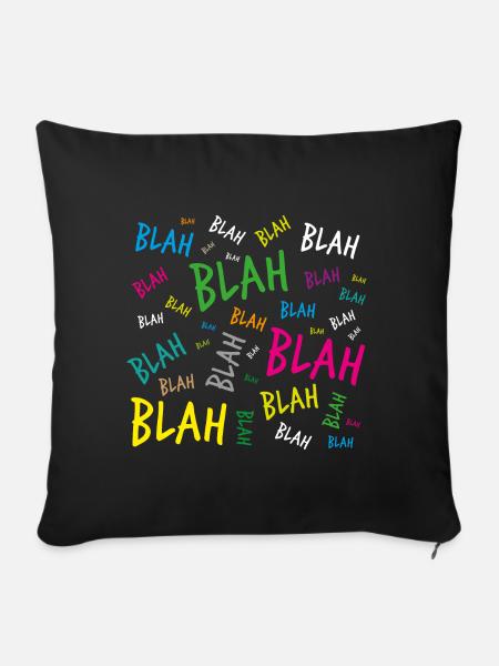 Bla bla bla - Housse de coussin décorative 45 x 45 cm - noir