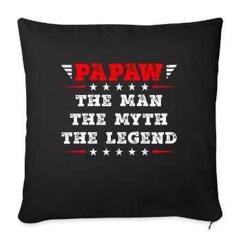 Papa Grand-père disant Papaw L’homme Le mythe La légende - Housse de coussin décorative 45 x 45 cm - noir - Devant