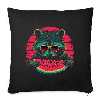 Cute Raccoon Raccoon Nature Baby Raccoon Forest - Sofa pillowcase 17,3'' x 17,3'' (45 x 45 cm) - black - Front