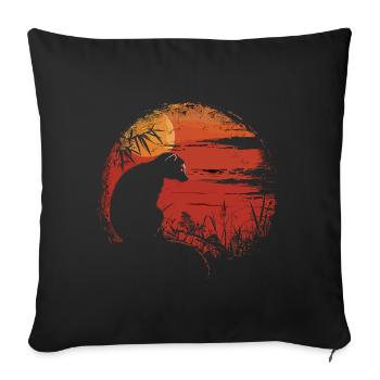 Lémurien Lémurien catta Lémur de Madagascar - Housse de coussin décorative 45 x 45 cm - noir - Devant
